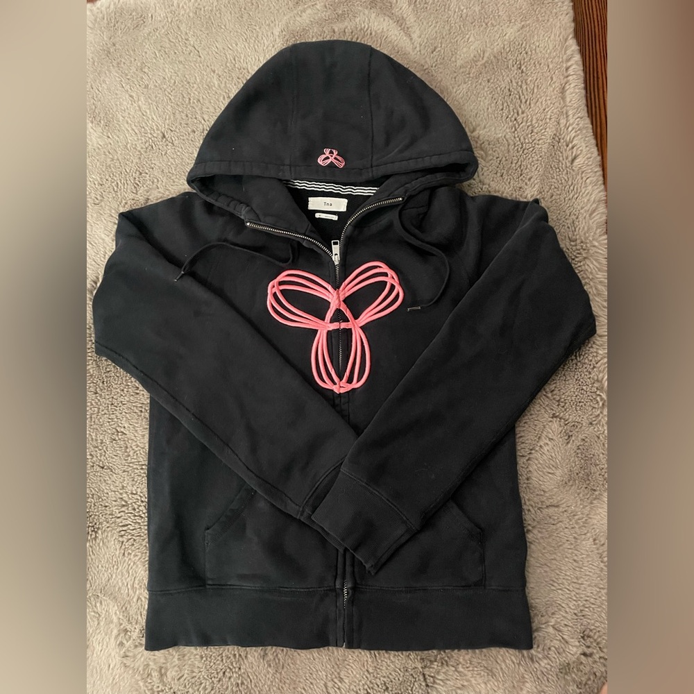 TNA Women’s Black and Pink Hoodie